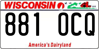 WI license plate 881OCQ