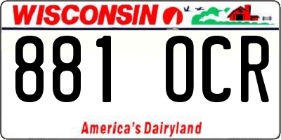 WI license plate 881OCR