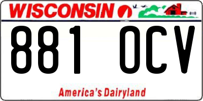 WI license plate 881OCV