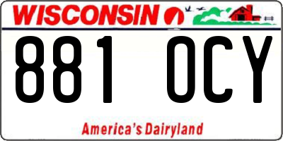 WI license plate 881OCY