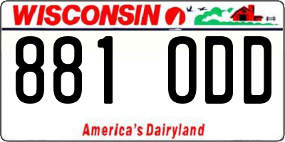 WI license plate 881ODD