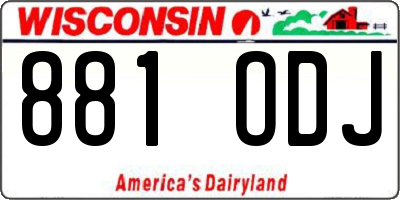WI license plate 881ODJ