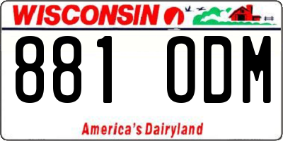 WI license plate 881ODM
