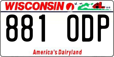 WI license plate 881ODP