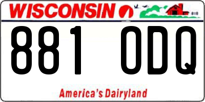 WI license plate 881ODQ