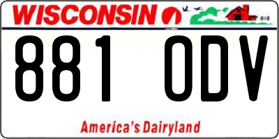 WI license plate 881ODV