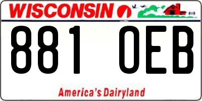 WI license plate 881OEB