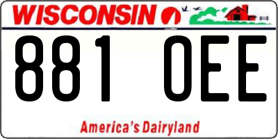 WI license plate 881OEE