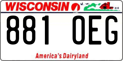 WI license plate 881OEG