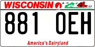 WI license plate 881OEH