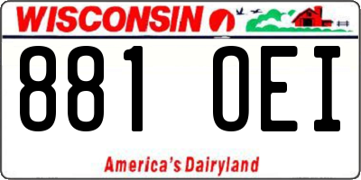 WI license plate 881OEI