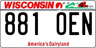 WI license plate 881OEN