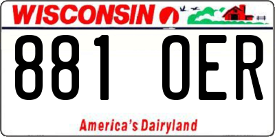 WI license plate 881OER