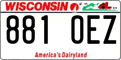 WI license plate 881OEZ