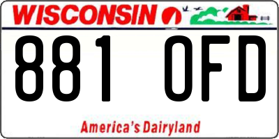 WI license plate 881OFD