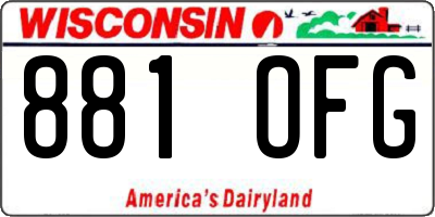 WI license plate 881OFG