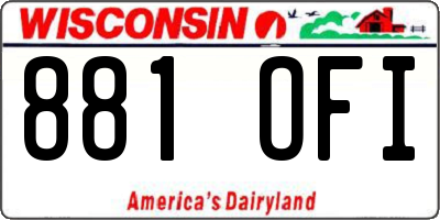 WI license plate 881OFI