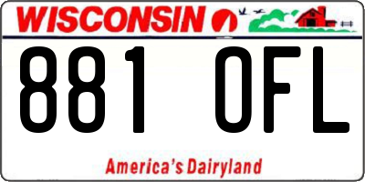 WI license plate 881OFL