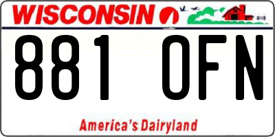 WI license plate 881OFN