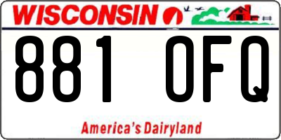 WI license plate 881OFQ
