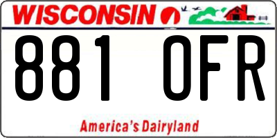 WI license plate 881OFR