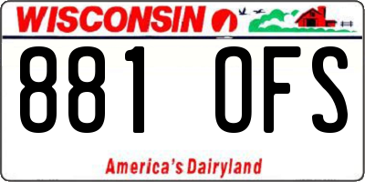 WI license plate 881OFS