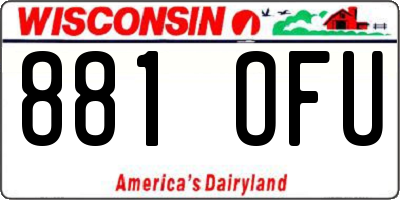 WI license plate 881OFU