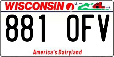 WI license plate 881OFV