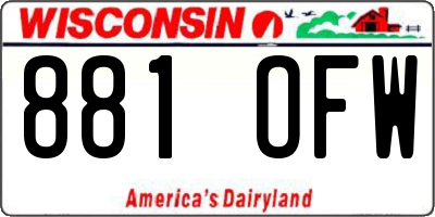 WI license plate 881OFW