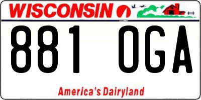 WI license plate 881OGA
