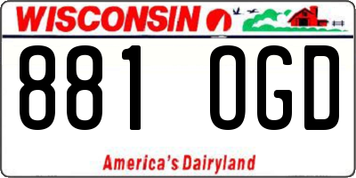 WI license plate 881OGD