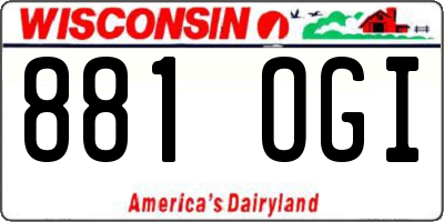 WI license plate 881OGI
