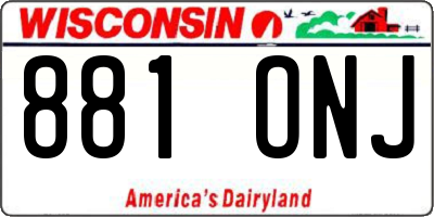 WI license plate 881ONJ