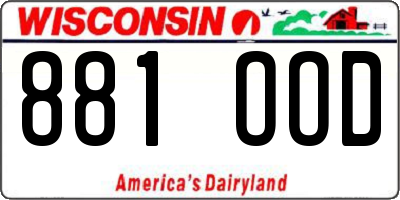 WI license plate 881OOD