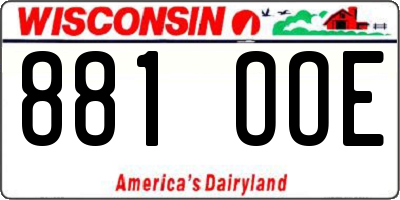 WI license plate 881OOE