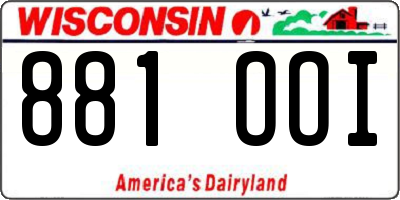 WI license plate 881OOI
