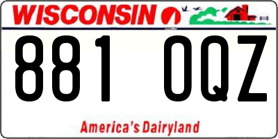 WI license plate 881OQZ