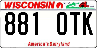 WI license plate 881OTK