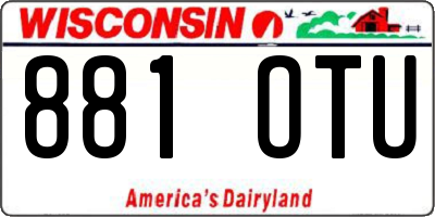 WI license plate 881OTU