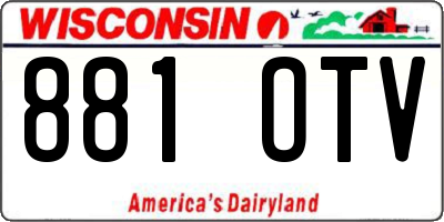 WI license plate 881OTV