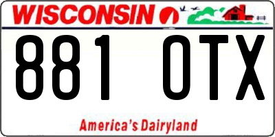 WI license plate 881OTX