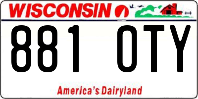 WI license plate 881OTY