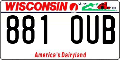 WI license plate 881OUB