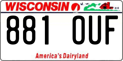 WI license plate 881OUF
