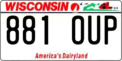 WI license plate 881OUP