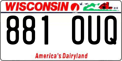 WI license plate 881OUQ