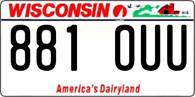 WI license plate 881OUU