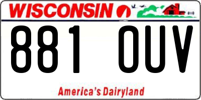 WI license plate 881OUV