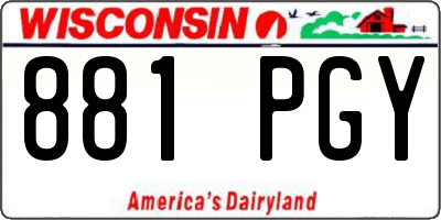 WI license plate 881PGY