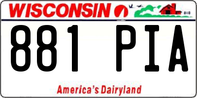 WI license plate 881PIA
